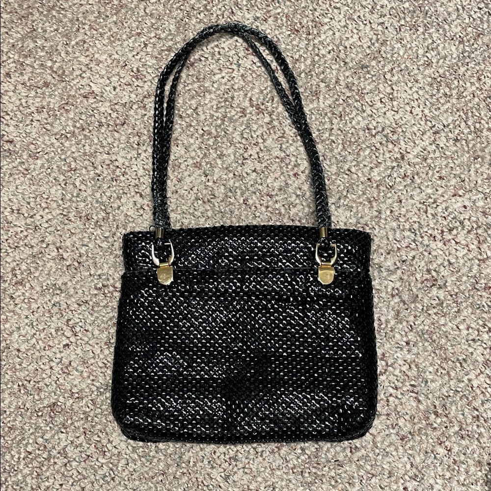Vintage 70 Chainmetal purse wity braided leather straps and accents - super cool